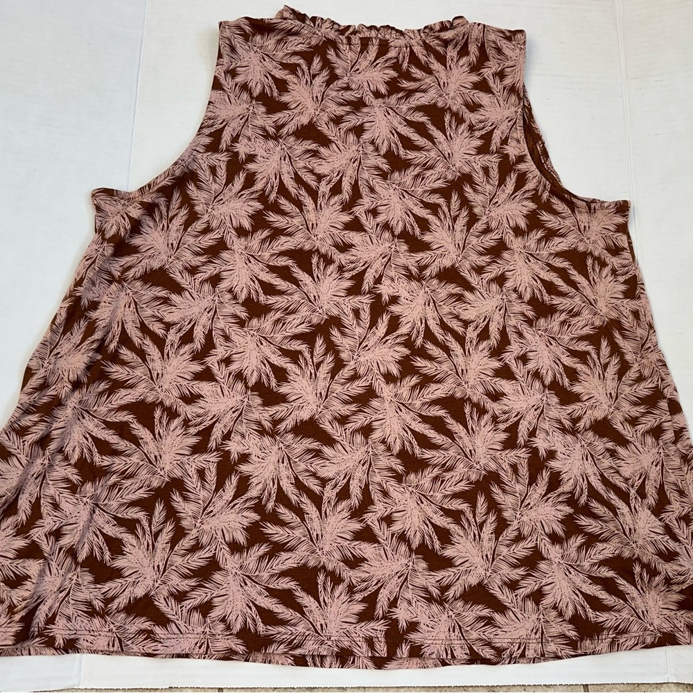 J. Jill Nwt Medium Petite Rust Leaf Pattern Top - image 2